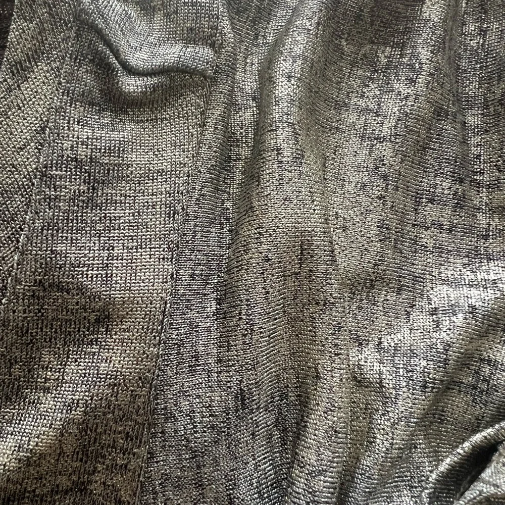 Anthropologie Metallic Flutter Sleeve Top | Holiday Sparkle - Picture 4 of 5